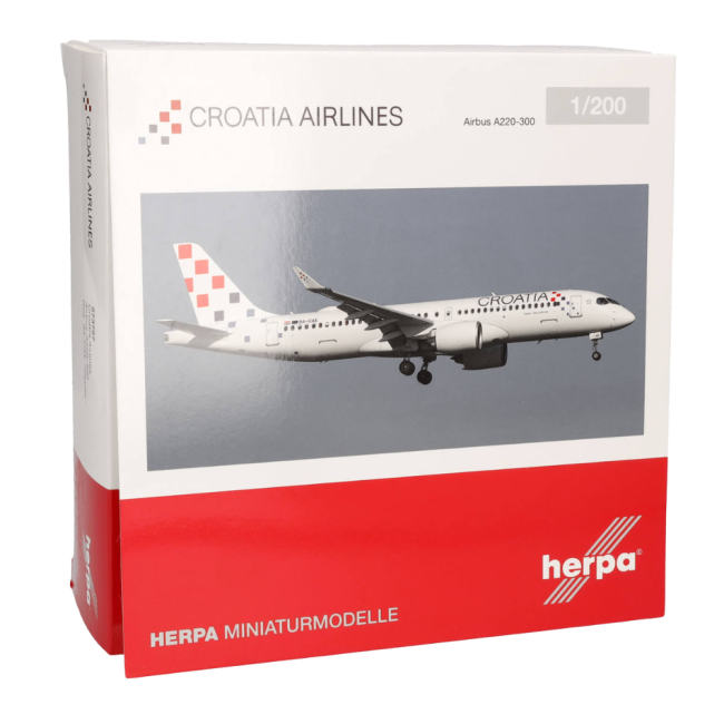 Herpa Wings Flugzeugmodell Croatia Airlines Airbus A220-300 (1:200)